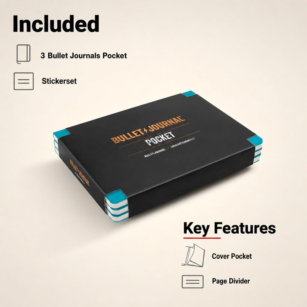 Thumbnail 6 de LEUCHTTURM1917 371629 ポケット版バレットジャーナル 14.3×10.3 cm・番号付きドット罫