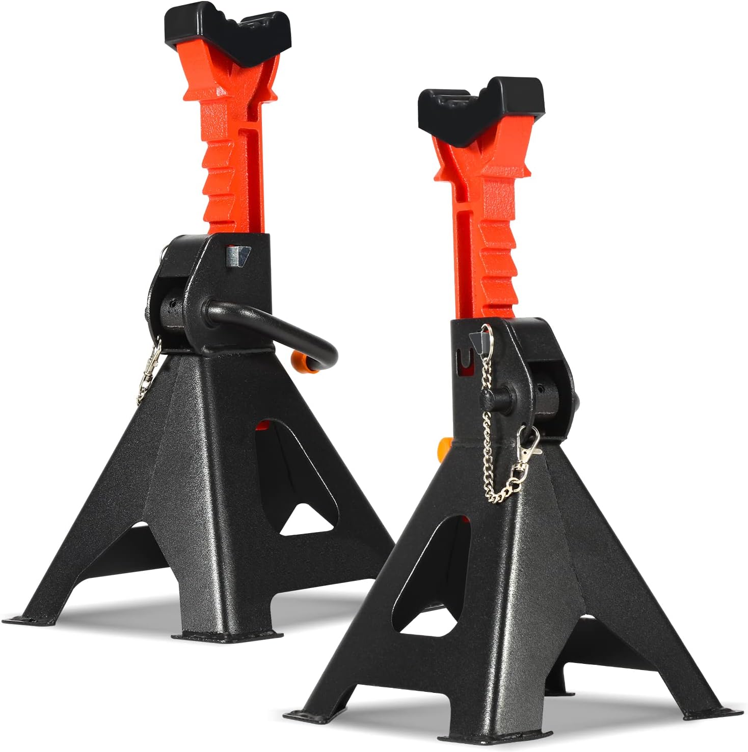 Izrielar Unterstellböcke 2X – höhenverstellbare Stützböcke für Wagenheber, 285–430 mm Hubhöhe, mit Sicherung und Gummi