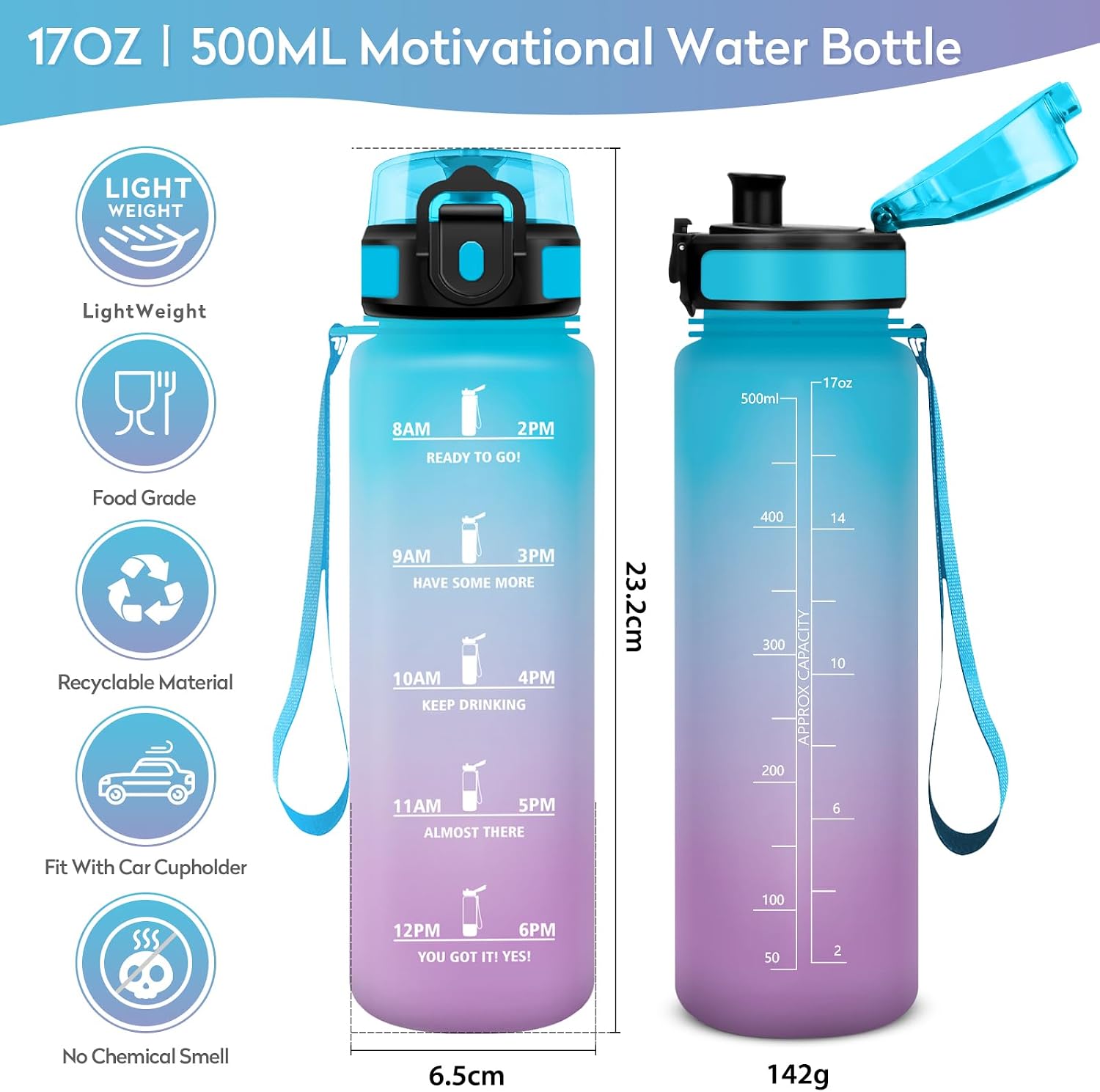 Thumbnail 4 de Borraccia 500ml Bottiglia Acqua Riutilizzabile