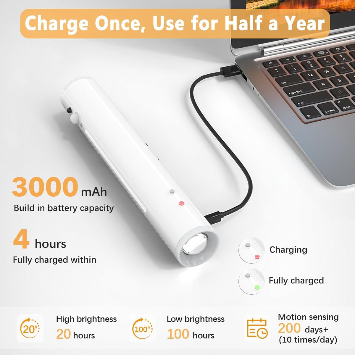 Thumbnail 2 de Bravzurg Motion Sensor Rechargeable Wall Lights (Indoor) – 3000mAh, Magnetic & USB-C Rechargeable