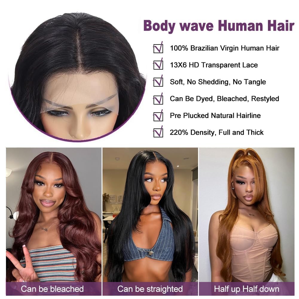 Thumbnail 4 de VXCVAE 30 Inch 13x6 HD Lace Front Human Hair Wig (220% Density, Body Wave)