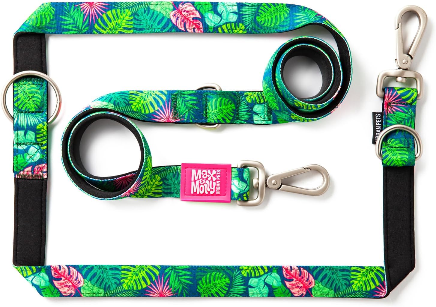 Detalle de Max & Molly wielofunkcyjna smycz dla psa 2 m Tropical/M, 7 sposobów użycia