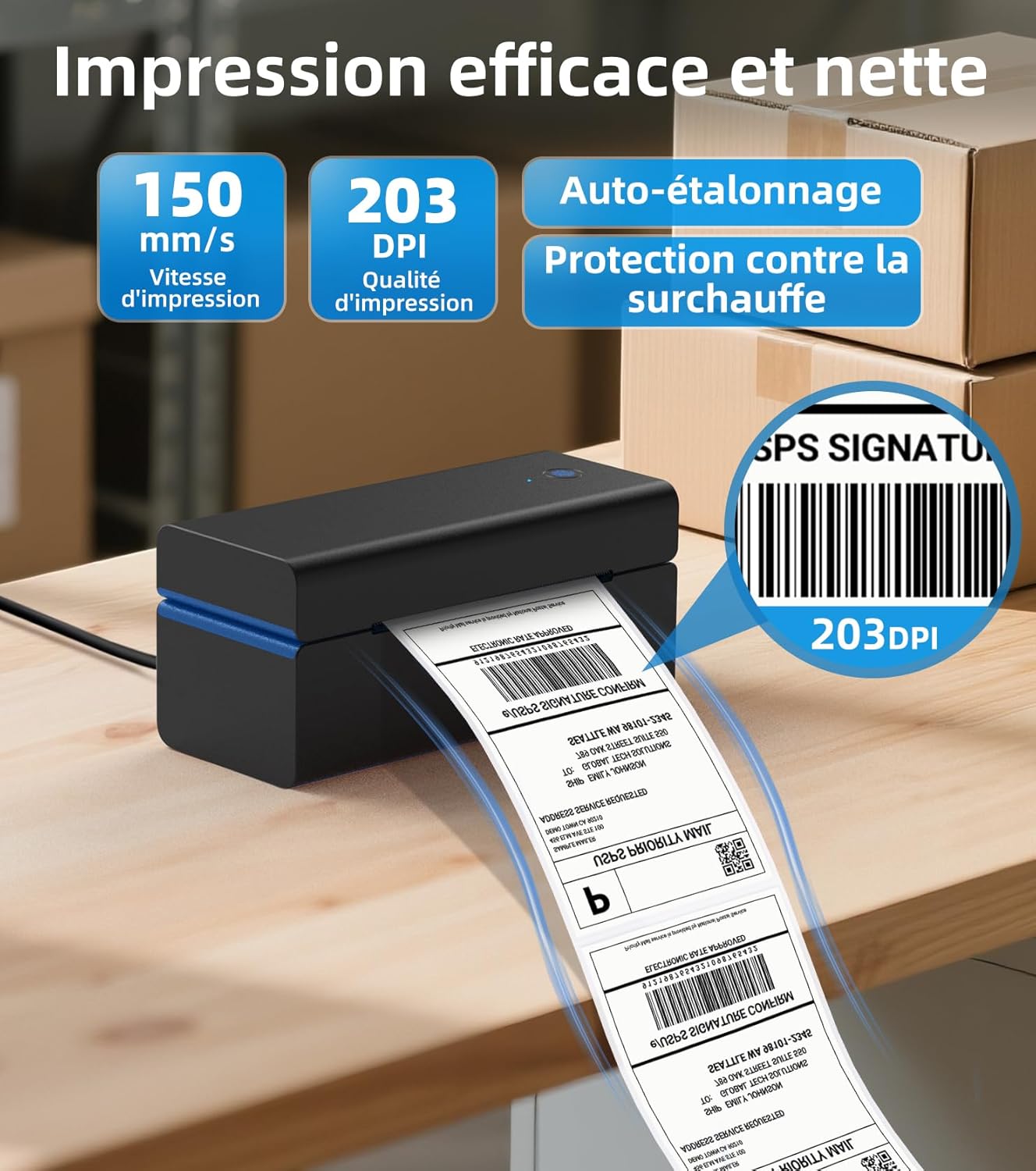 Thumbnail 2 de ORGSTA T001 imprimante d'étiquettes 152 mm/s 📷