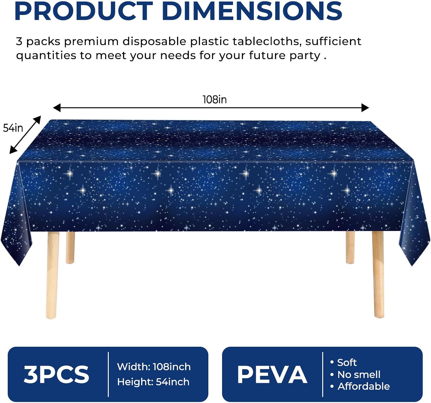 Detalle 2 de JHDZDHY Plastic Tablecloths, 54 x 108 Inch