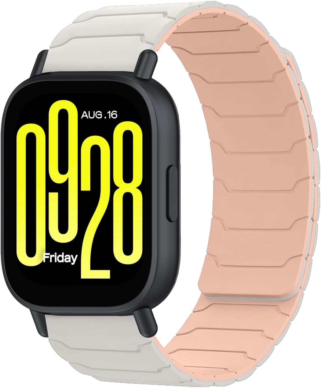 Detalle de Hinnwer 22mm Magnetic Silicone Strap for Xiaomi Watch Range (S5, S4, Redmi Watch 5, S3, Mi Watch) – Starlight Pink