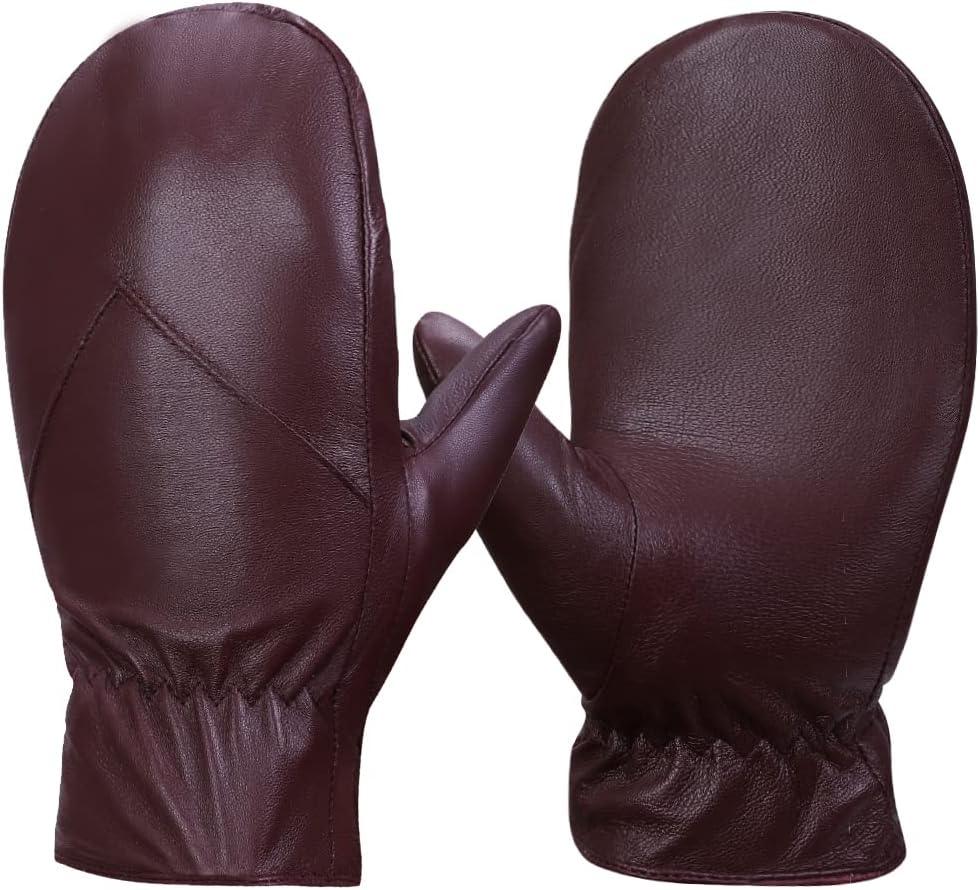 MGGMOKAY Moufle d'hiver cuir cachemire