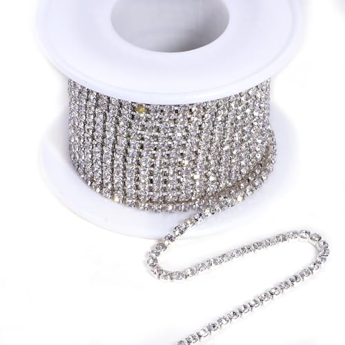 Detalle de Blinginbox Crystal 2mm Rhinestone Chain – 10 Yards for DIY Decor