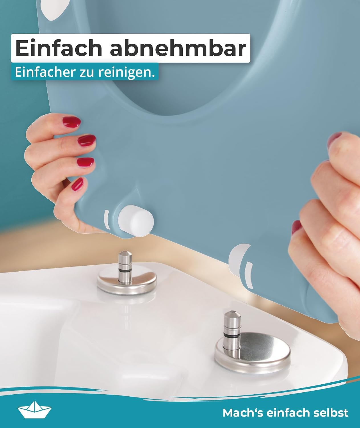 Detalle 2 de Calmwaters WC-Sitz Bermuda-Blau bis 250 kg