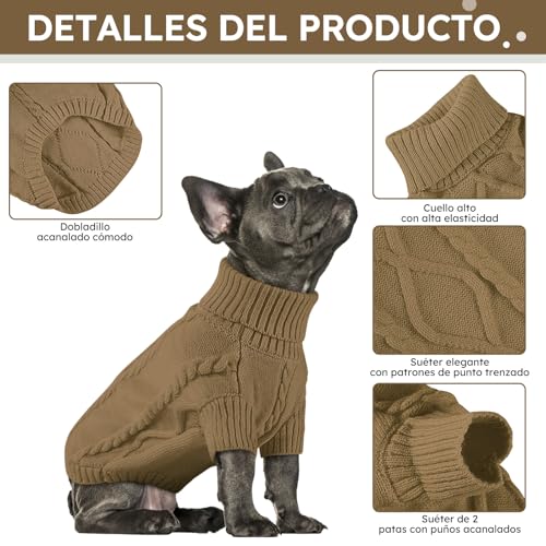 Thumbnail 2 de Queenmore Maglione per cane taglia S, collo alto marrone