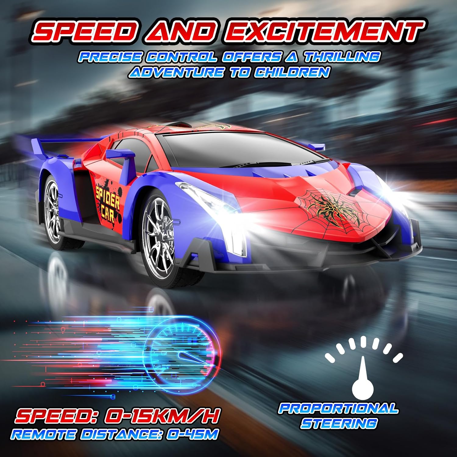 Detalle de FUIOCOCP RCY1114 Spider RC-auto 1:18, oplaadbaar en 2,4 GHz