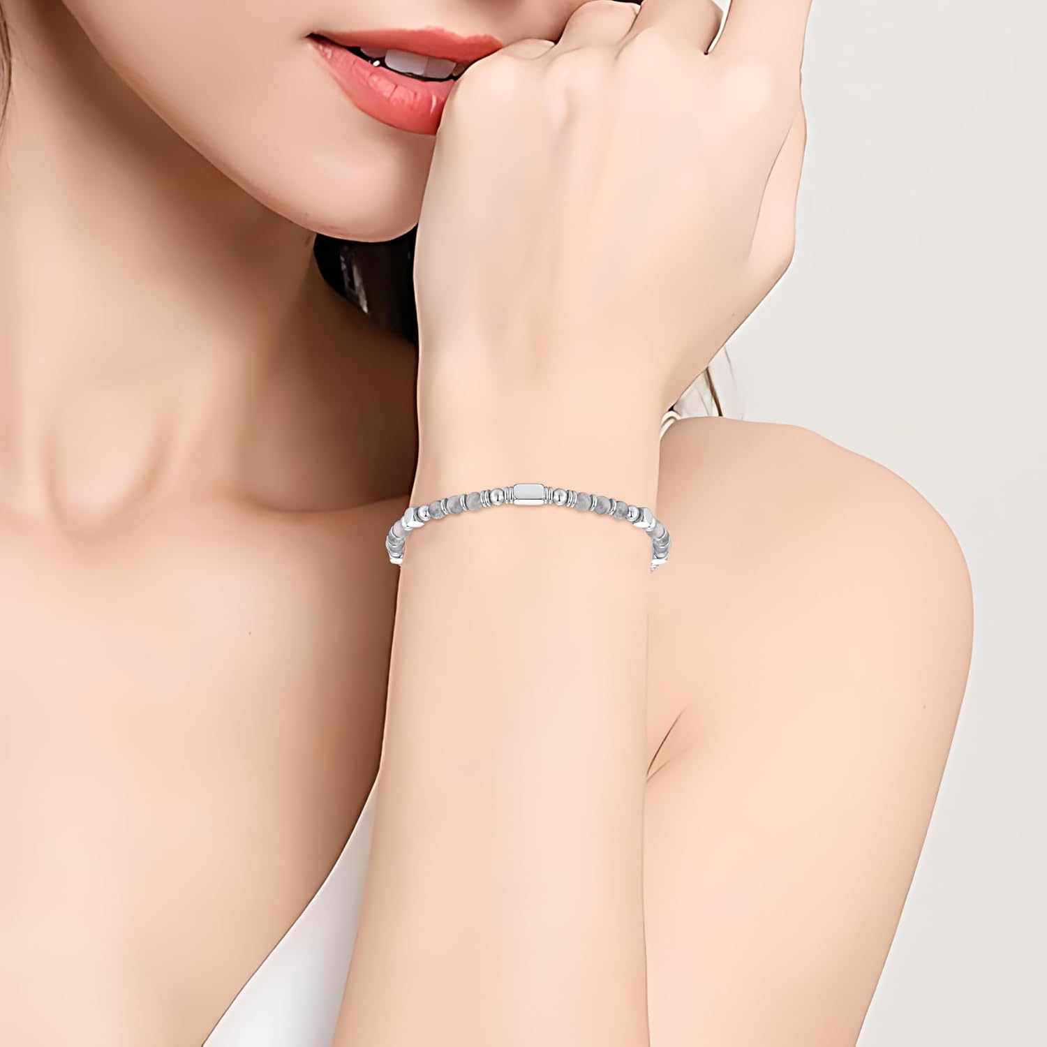 Thumbnail 1 de SIUMAL Bracciale Donna Bohémien con Pietra Naturale e Acciaio Inossidabile