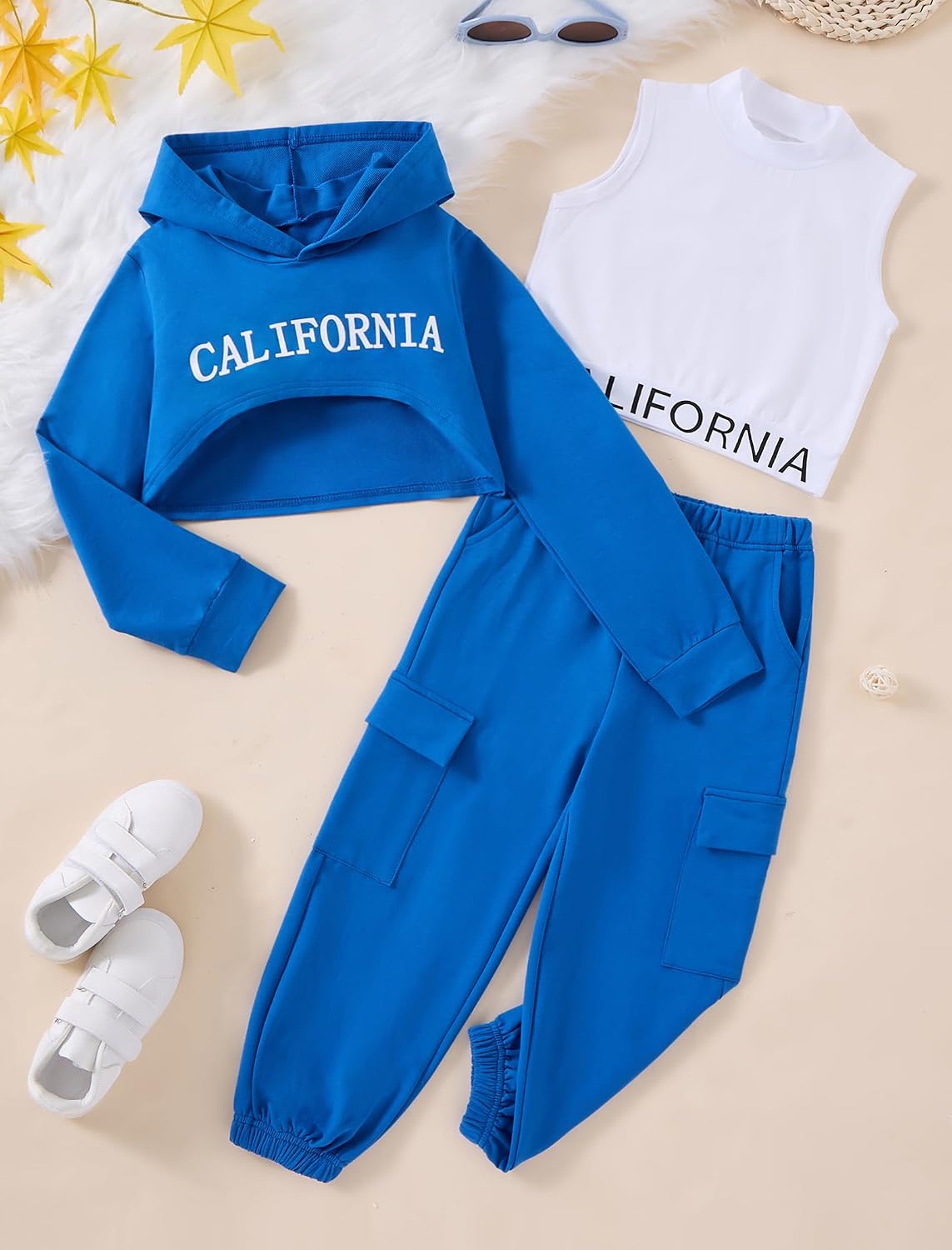 Detalle 2 de Hihosdor Girls' Three-Piece Outfit, Cotton Blend
