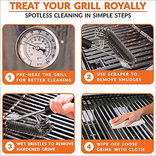 Thumbnail 4 de Grill Guard 18'' Premium Stainless Steel Grill Cleaning Brush & Scraper