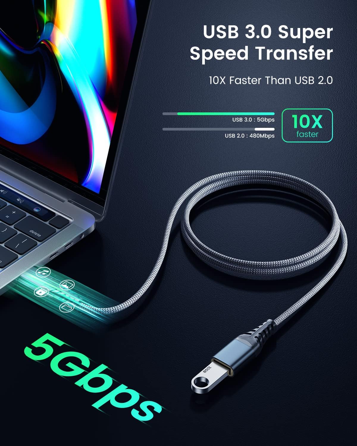 Detalle 2 de USB 3.0 Verlängerungskabel 5 m Typ A