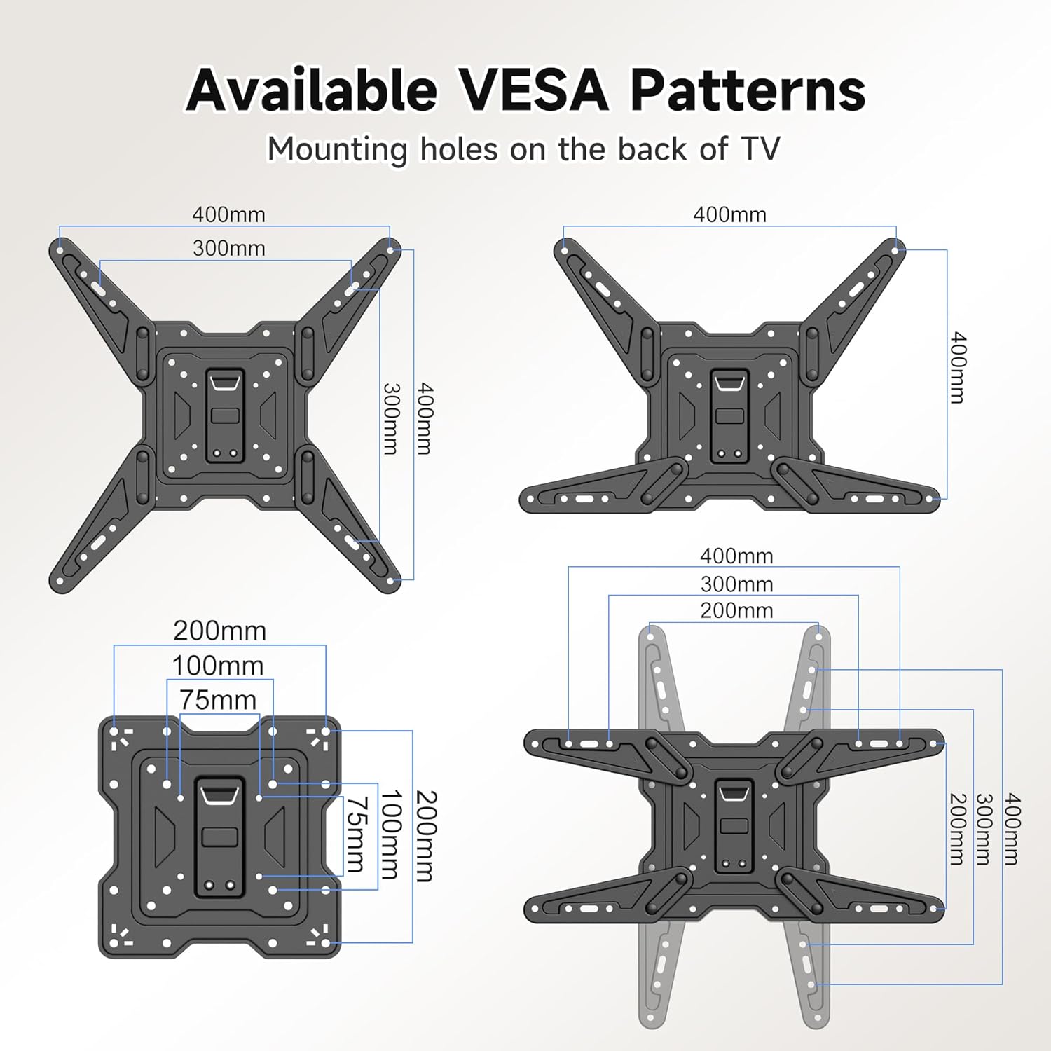 Thumbnail 6 de XINLEI MAP3L TV Wall Bracket (Tilt Swivel) for 26–70 inch screens, up to 45kg, max VESA 400×400