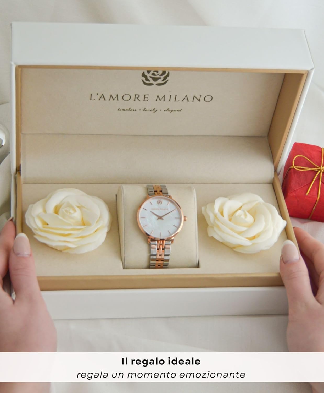 Thumbnail 4 de L'AMORE MILANO Orologio da donna in scatola rose – 36 mm, impermeabile 5 ATM, confezione regalo
