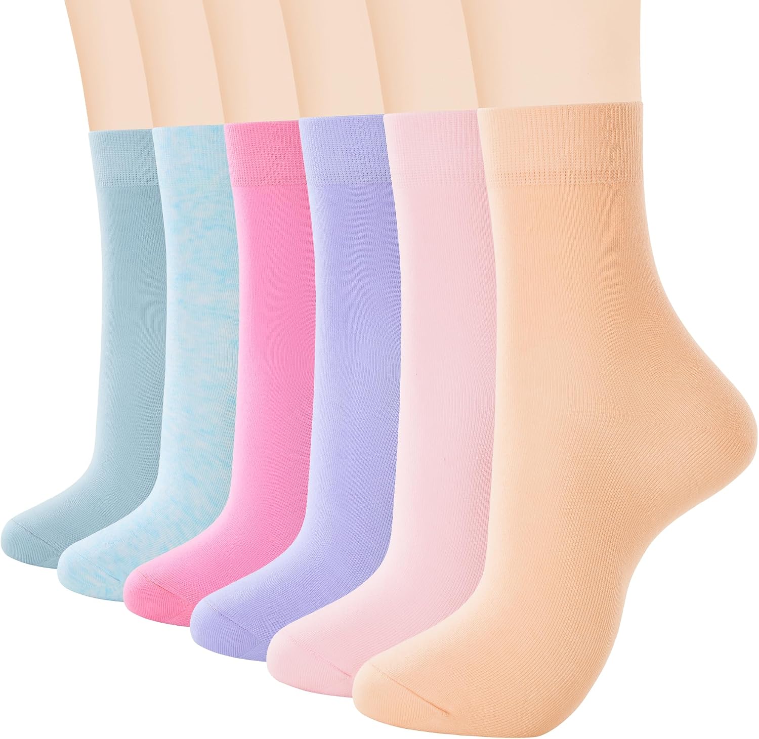 Detalle de ATBITER Ankle Socks, Thin Cotton Crew Socks for Flats and Sneakers, 6 Pairs