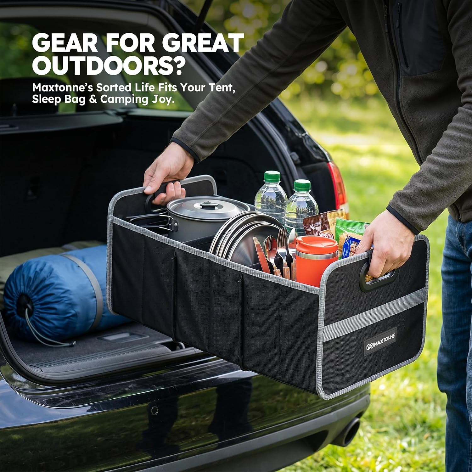 Thumbnail 3 de Maxtonne Car Boot Organiser: Heavy-Duty 50L 3-Compartment Storage for SUVs and Hatchbacks