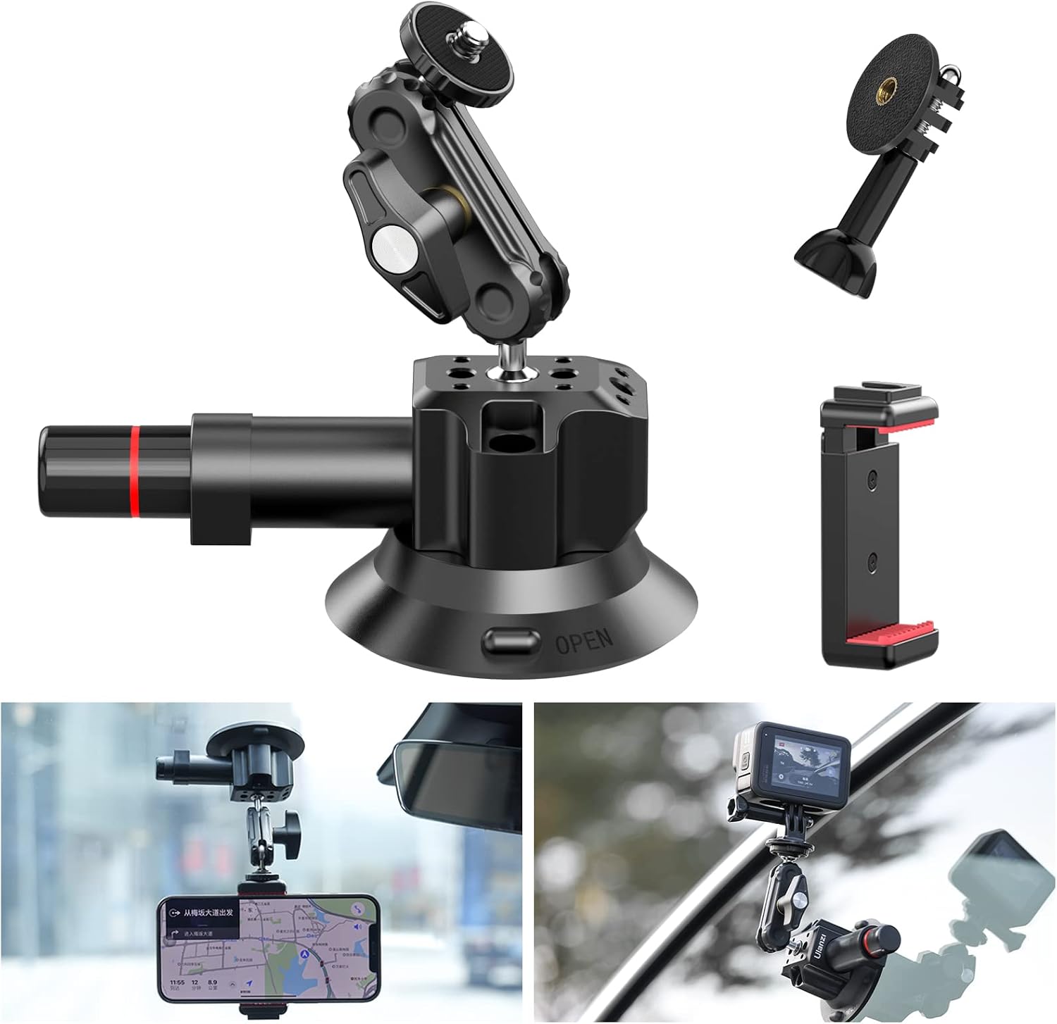 ULANZI Supporto a Ventosa 3" per fotocamera
