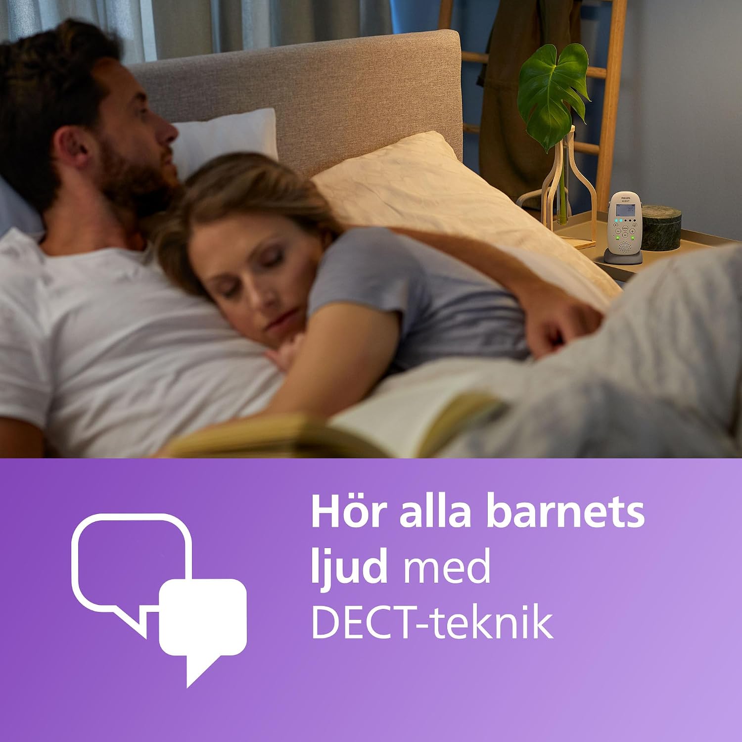 Detalle de Philips Avent SCD733/26 DECT-ljudbabyvakt med stjärnprojektor och nattläge