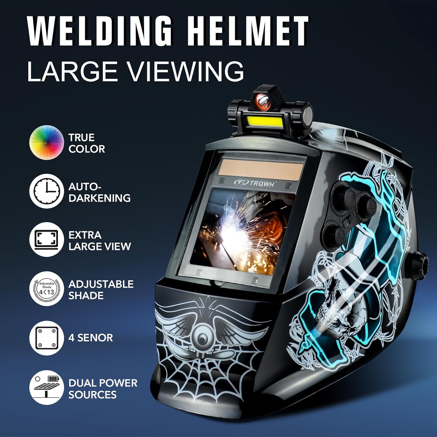 Detalle 2 de TRQWH-LE01 Large Viewing Auto-Darkening Welding Helmet