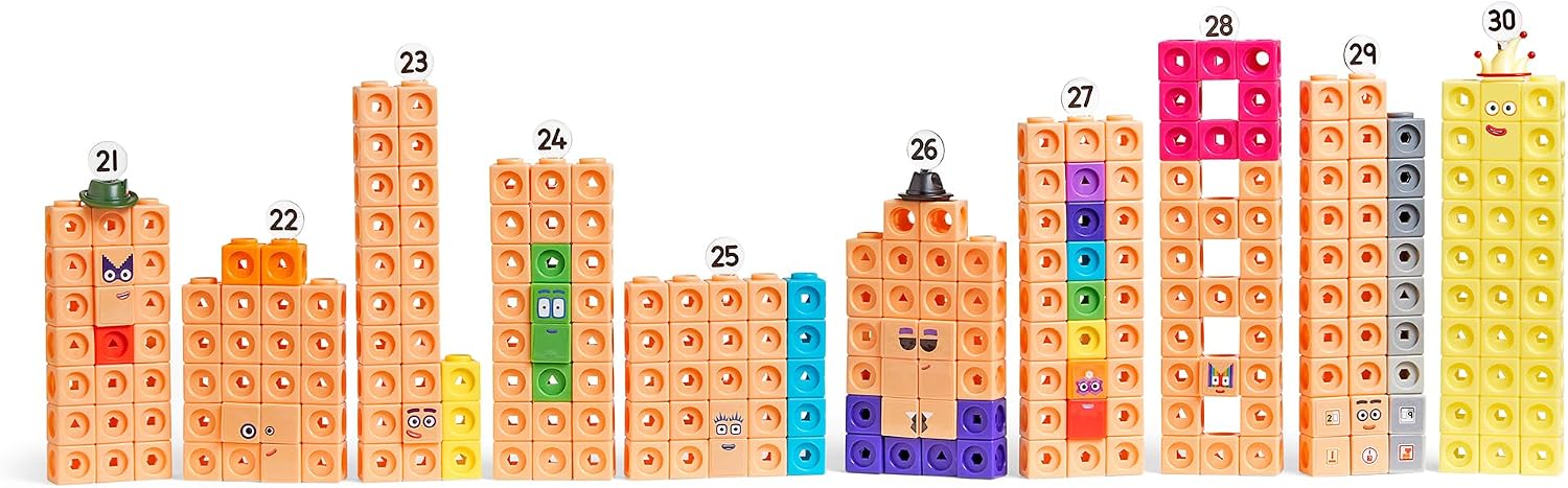 Detalle 1 de Learning Resources MathLink Cubes Numberblocks 21–30 set
