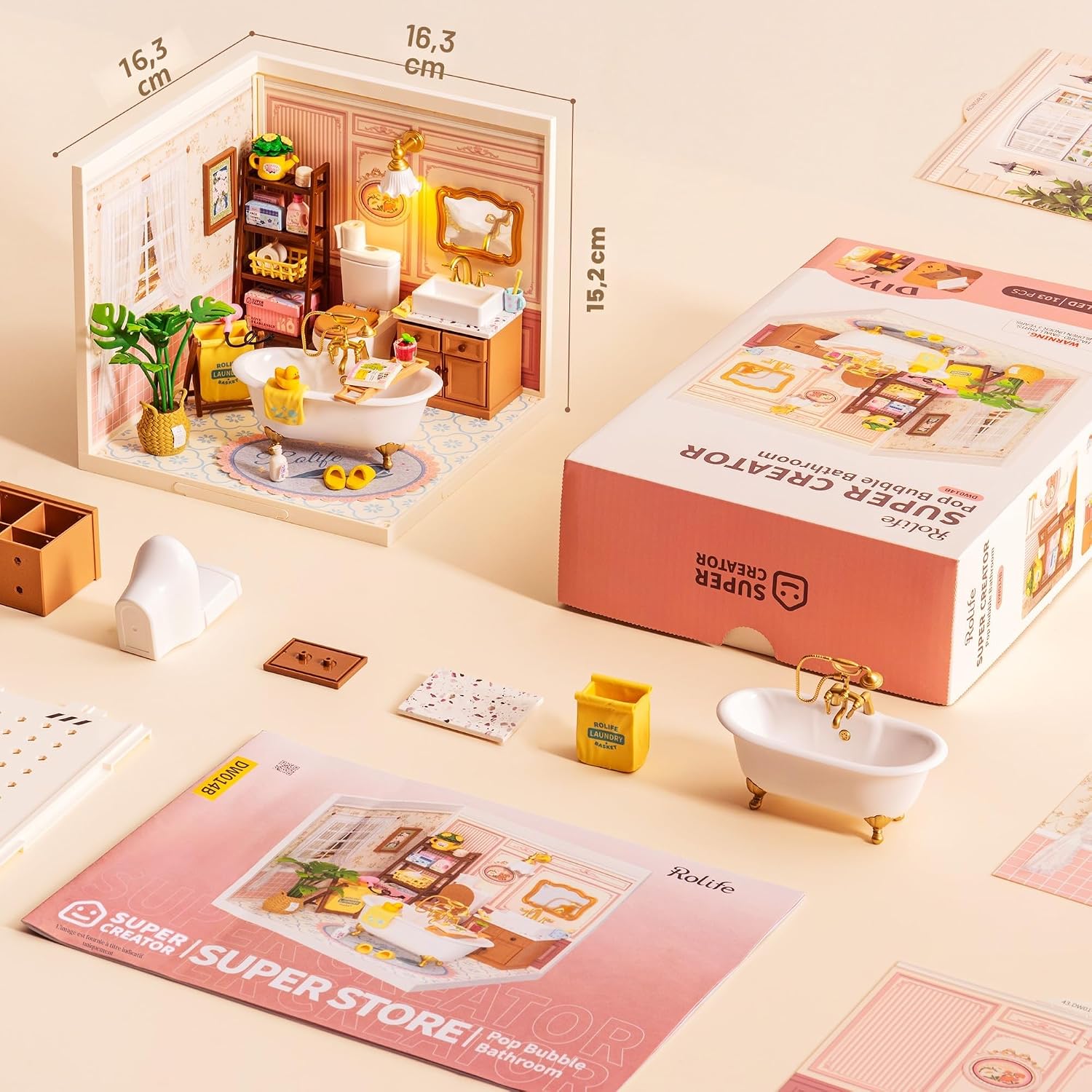Thumbnail 5 de Rolife Kit de maison miniature à faire soi‑même – salle de bain à bulles Pop
