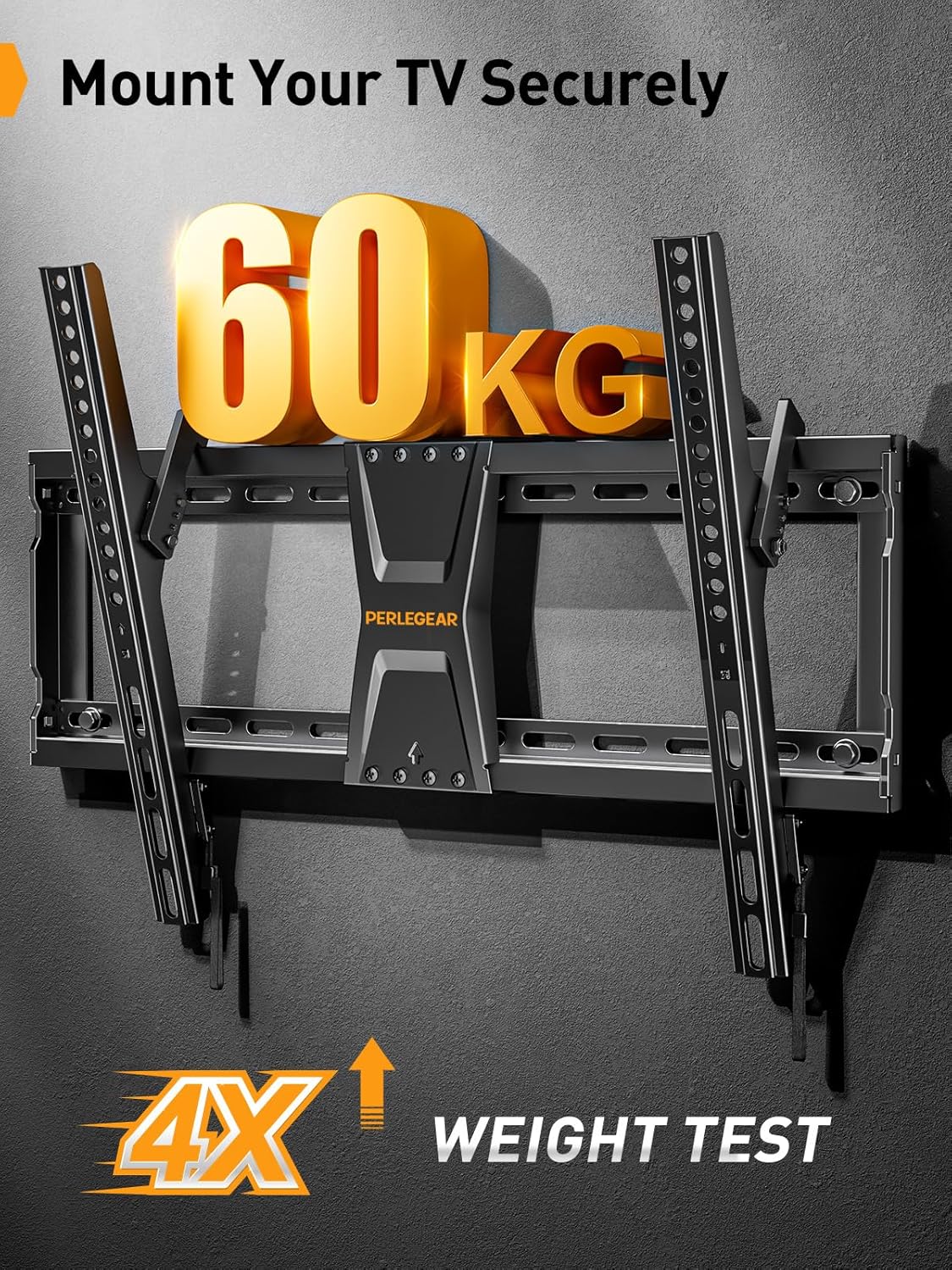 Thumbnail 2 de Perlegear Supporto TV a parete inclinabile 37-82 pollici fino a 60 kg, VESA max 600x400 mm