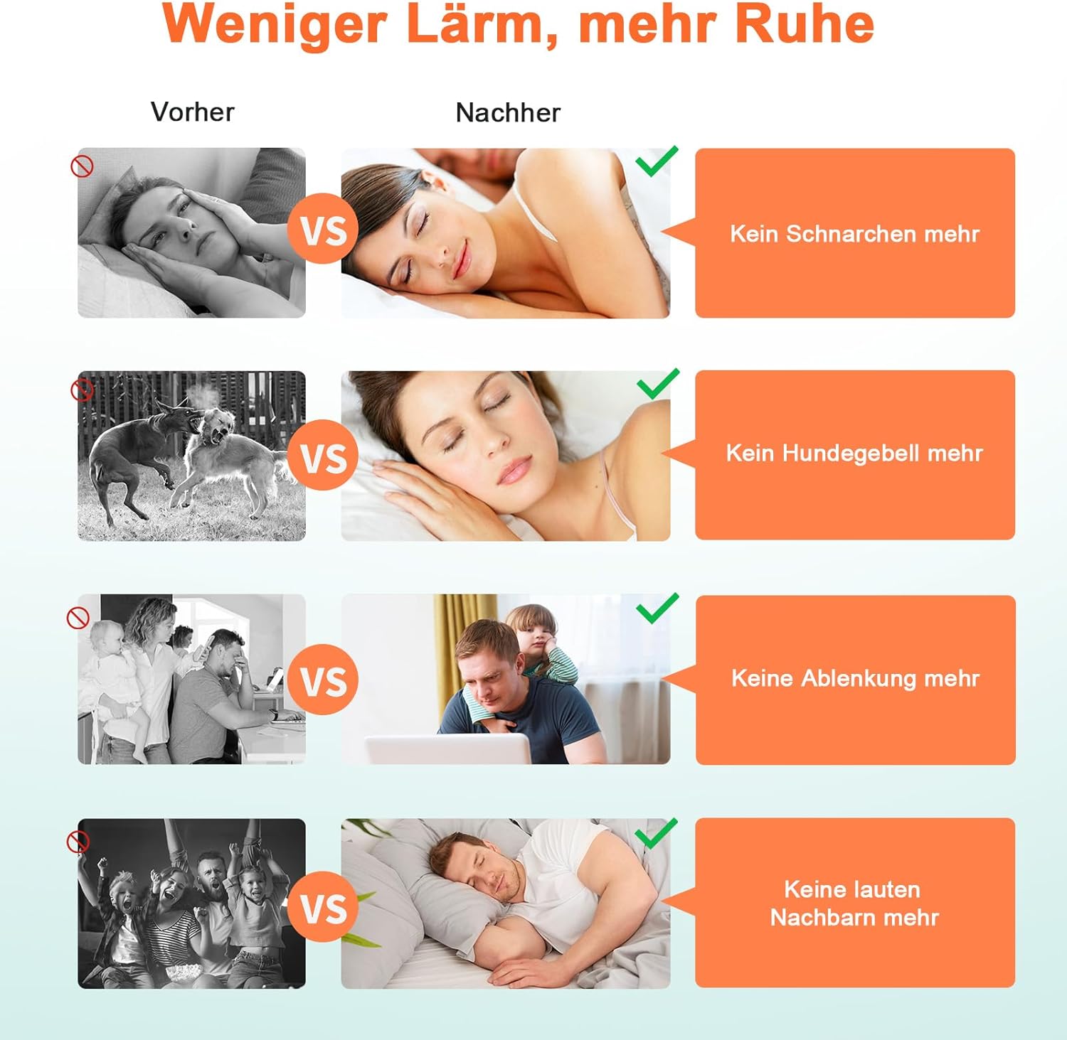 Detalle de SURFOU Ohrstöpsel zum Schlafen (60 Paare) mit Geräuschreduzierung bis 38 dB, wiederverwendbar & für Seitenschläfer, Orange
