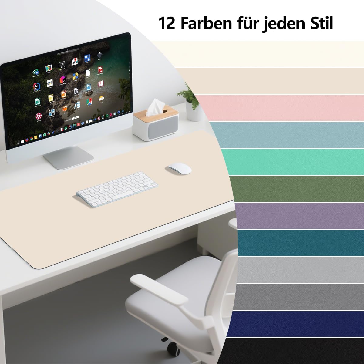 Thumbnail 6 de Zindoo Schreibtischunterlage 80x40 cm Beige