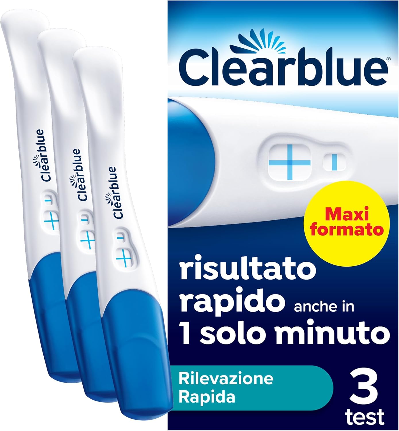 Test di gravidanza Clearblue Rilevazione Rapida 3 – affidabile, leggibile e rapido