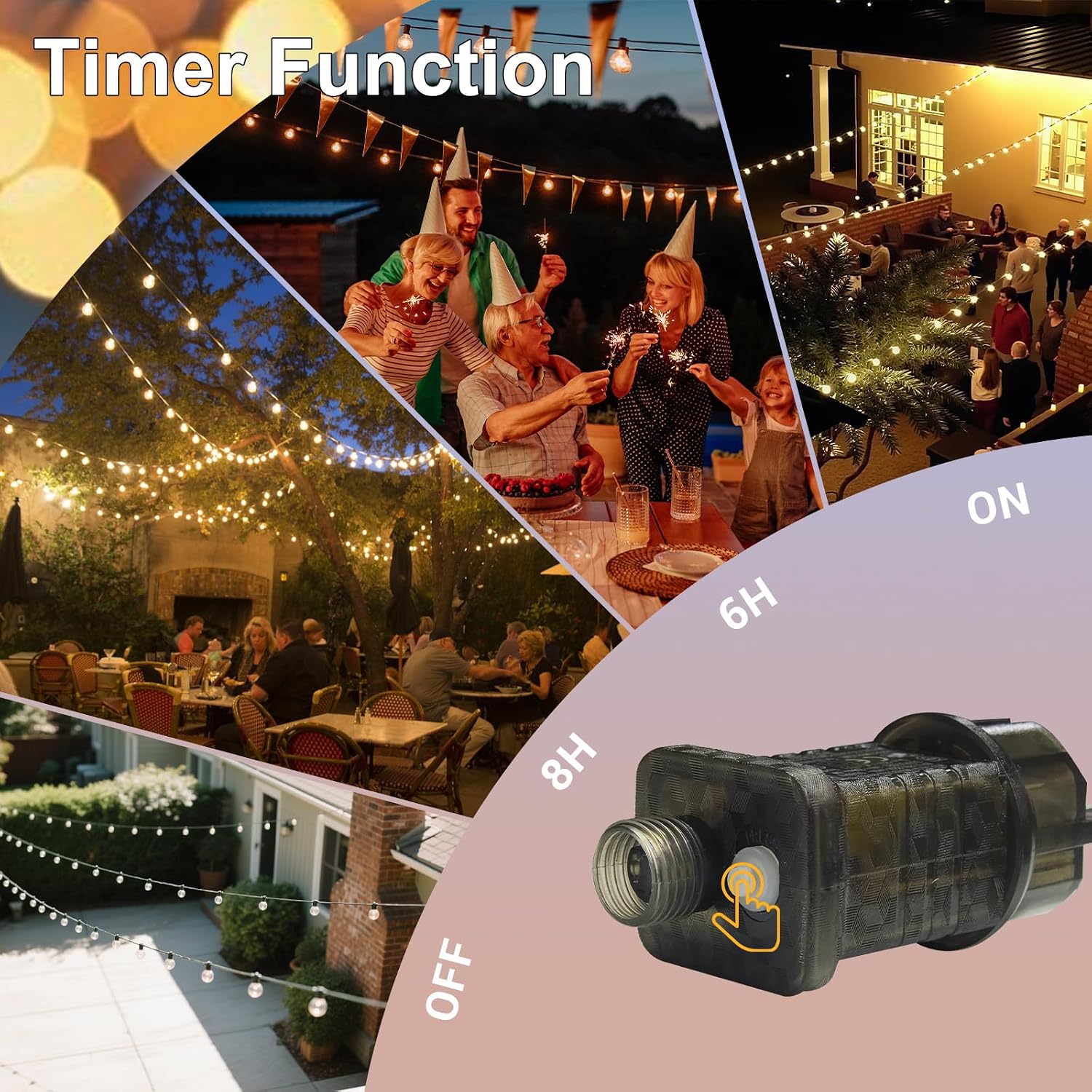 Detalle de Avoalre BF-E14-30L1 LED-lichtslinger met 30+3 G45-lampen, warmwit