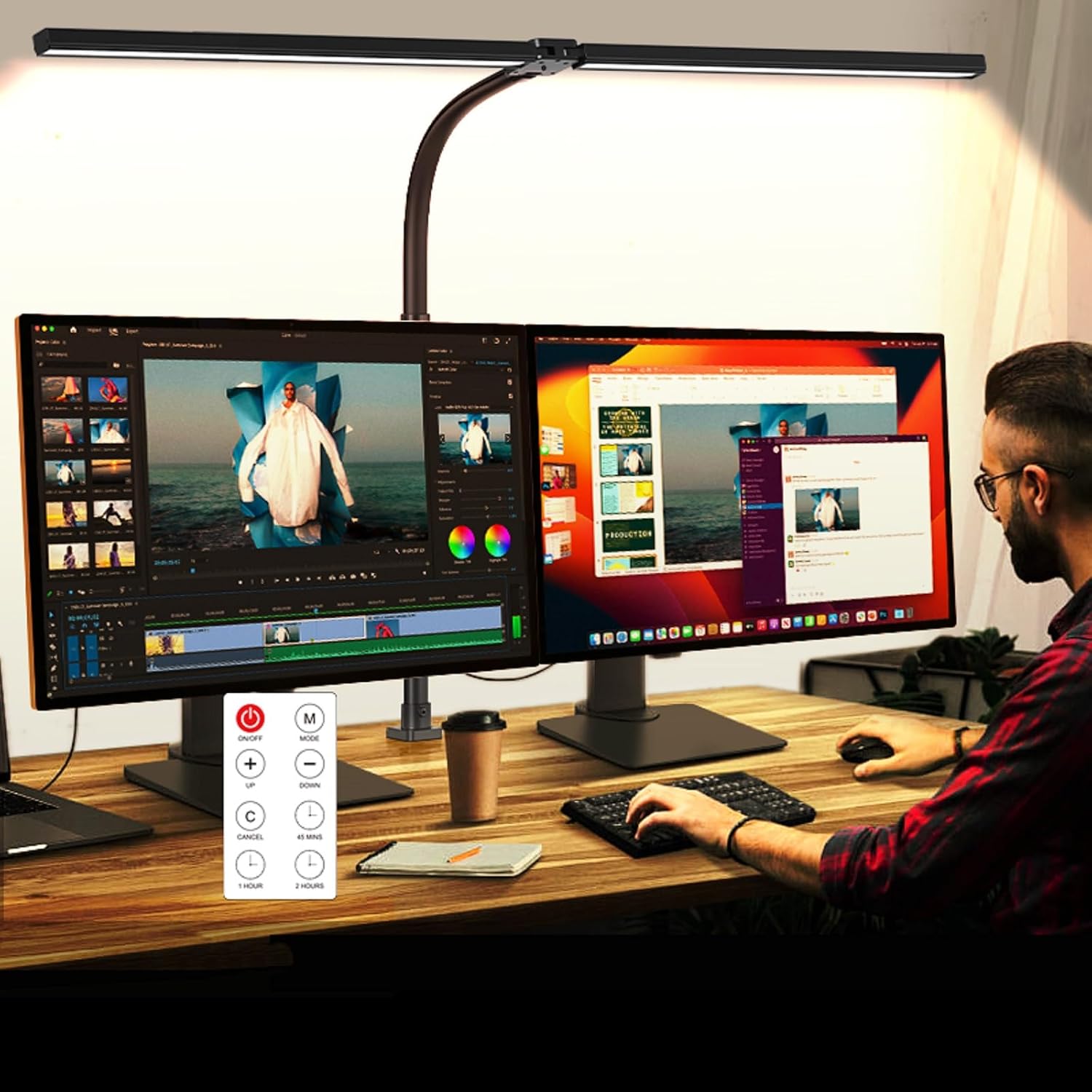 Detalle de MACASA LED Desk Lamp, 24W Timer