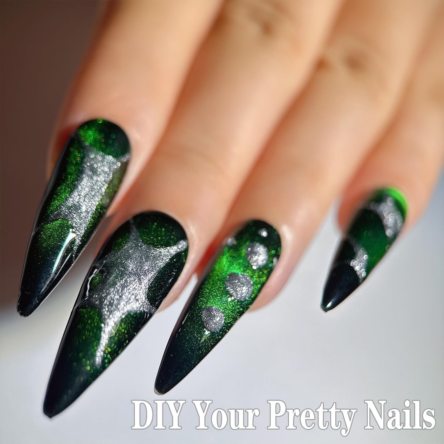 Thumbnail 6 de Senvenski Gelée Vitrail Cat Eye semi-permanent Oeil de Chat magnétique 3D holographique (15 ml) Vert émeraude MY1-029