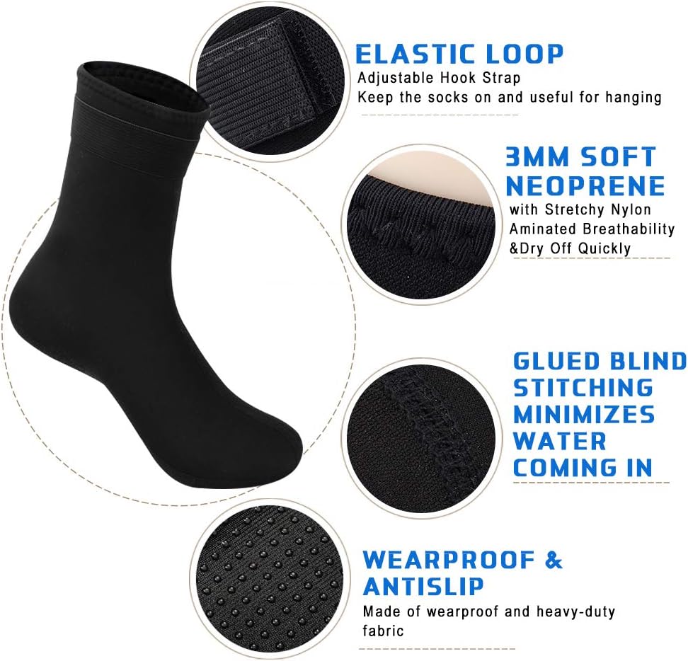 Thumbnail 2 de Rtdep 3mm Neoprene Socks – Anti-slip Wetsuit Socks for Divers and Water Sports Enthusiasts