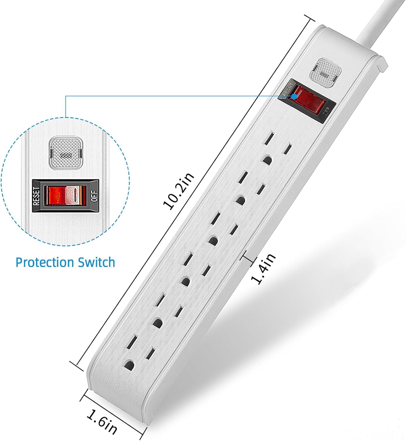 Thumbnail 4 de TiFFCOFiO Surge Protector 600 Joules 4ft