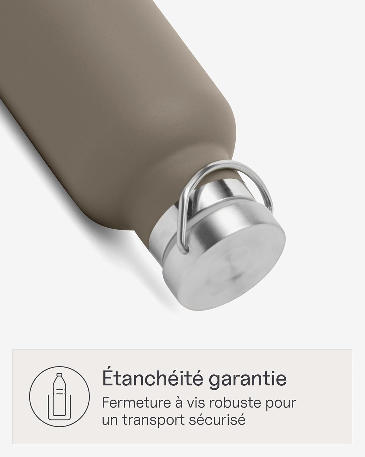 Detalle de Kapten & Son Gourde en acier inoxydable 750 ml – Marron, anti-fuite et lave-vaisselle