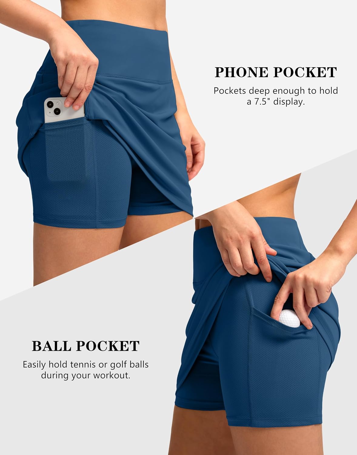 Detalle 1 de Golf Skort with Built-In Mesh Shorts