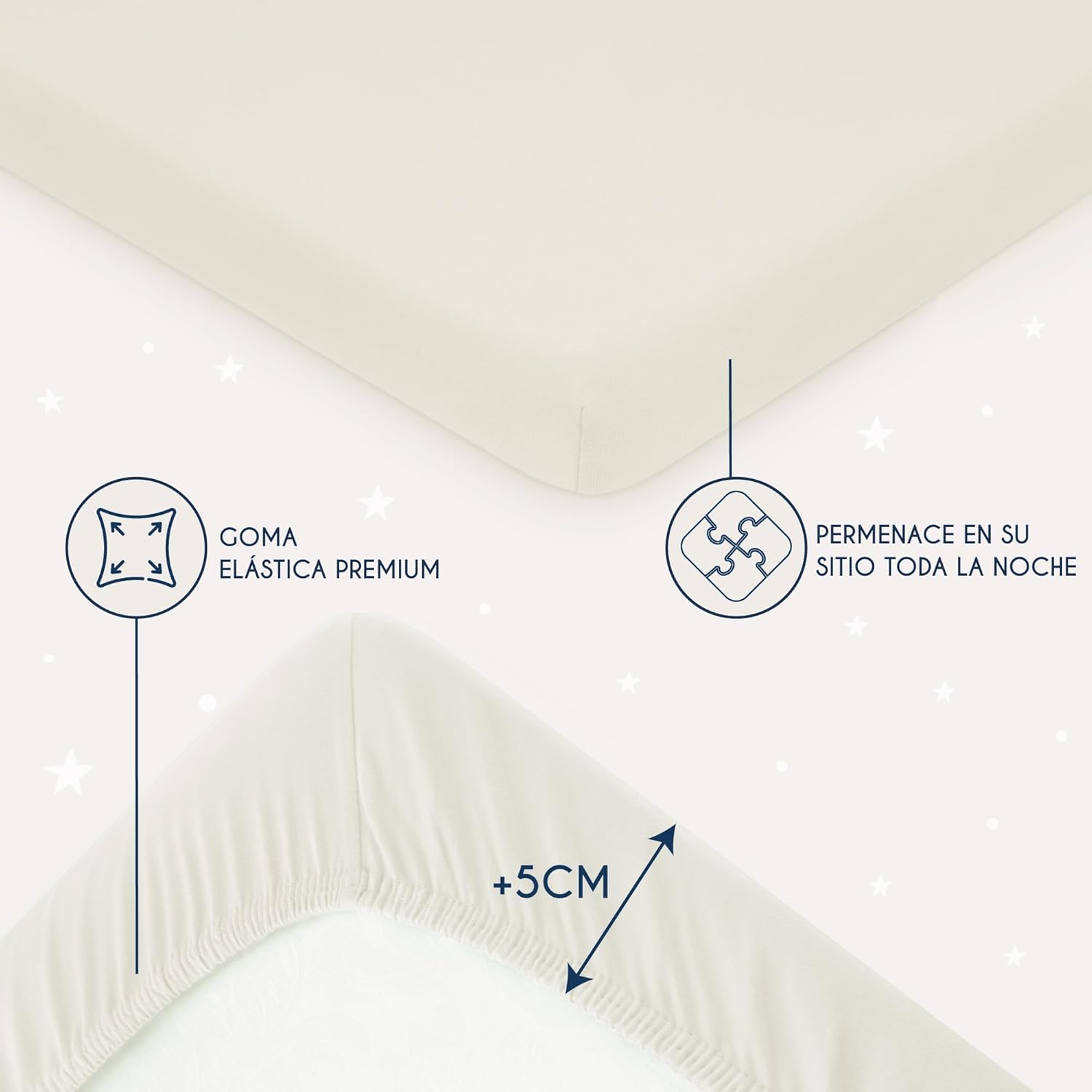 Thumbnail 3 de Dreamzie Juego 2 sábanas cuna 60x120/70x140 Beige