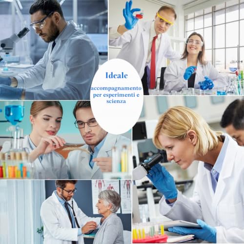 Detalle de CoatCool Camice da Laboratorio Bianco, Donna/Uomo, XXL – versatilità e comfort per ambienti sanitari e creativi