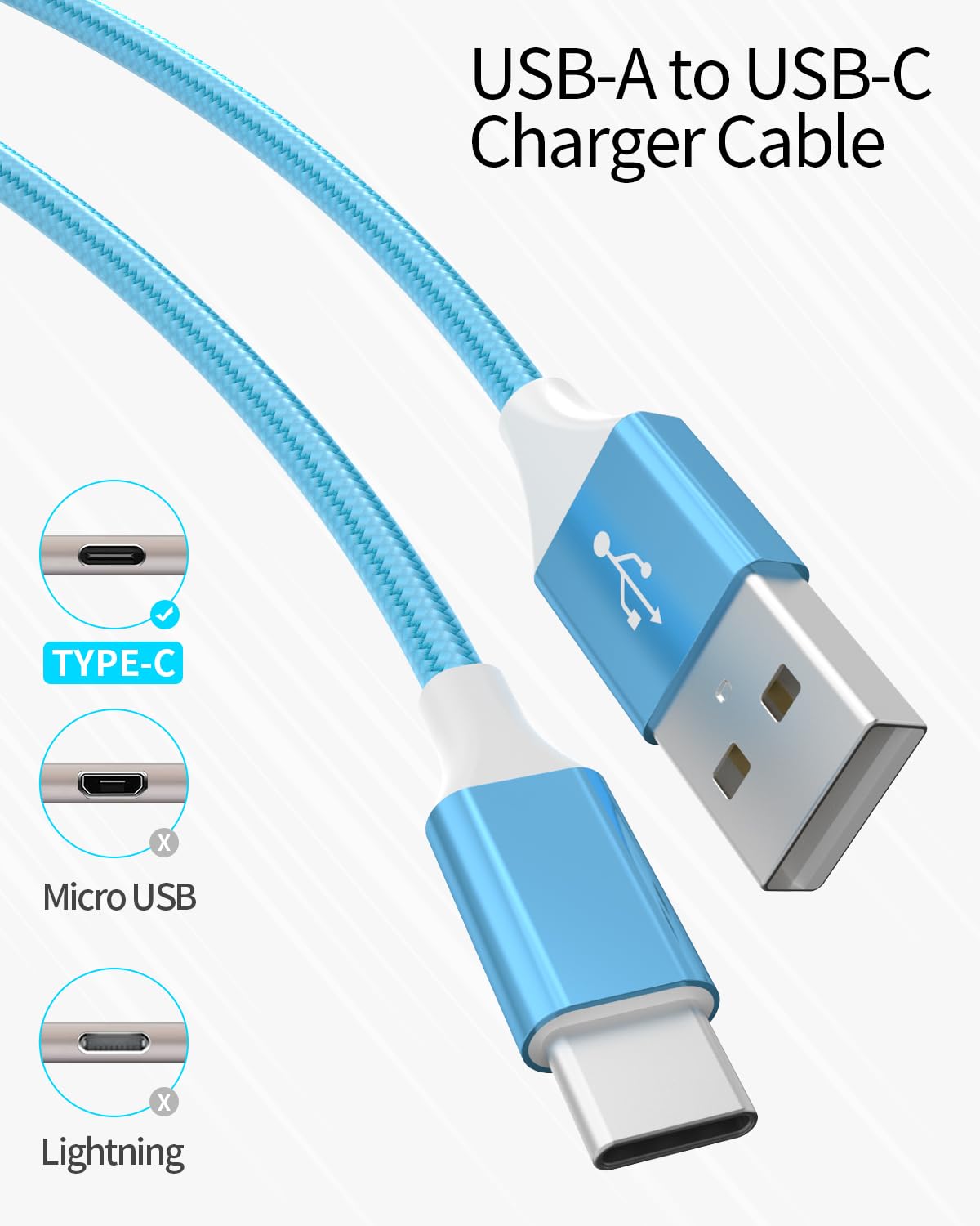 Thumbnail 5 de HKYUSHINE USB C Charger Cable 5-pack 3/3/6/6/10ft