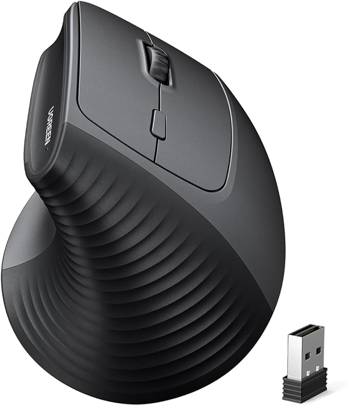 Detalle de UGREEN Ratón Inalámbrico Ergonómico Vertical Bluetooth 5.4 🖱