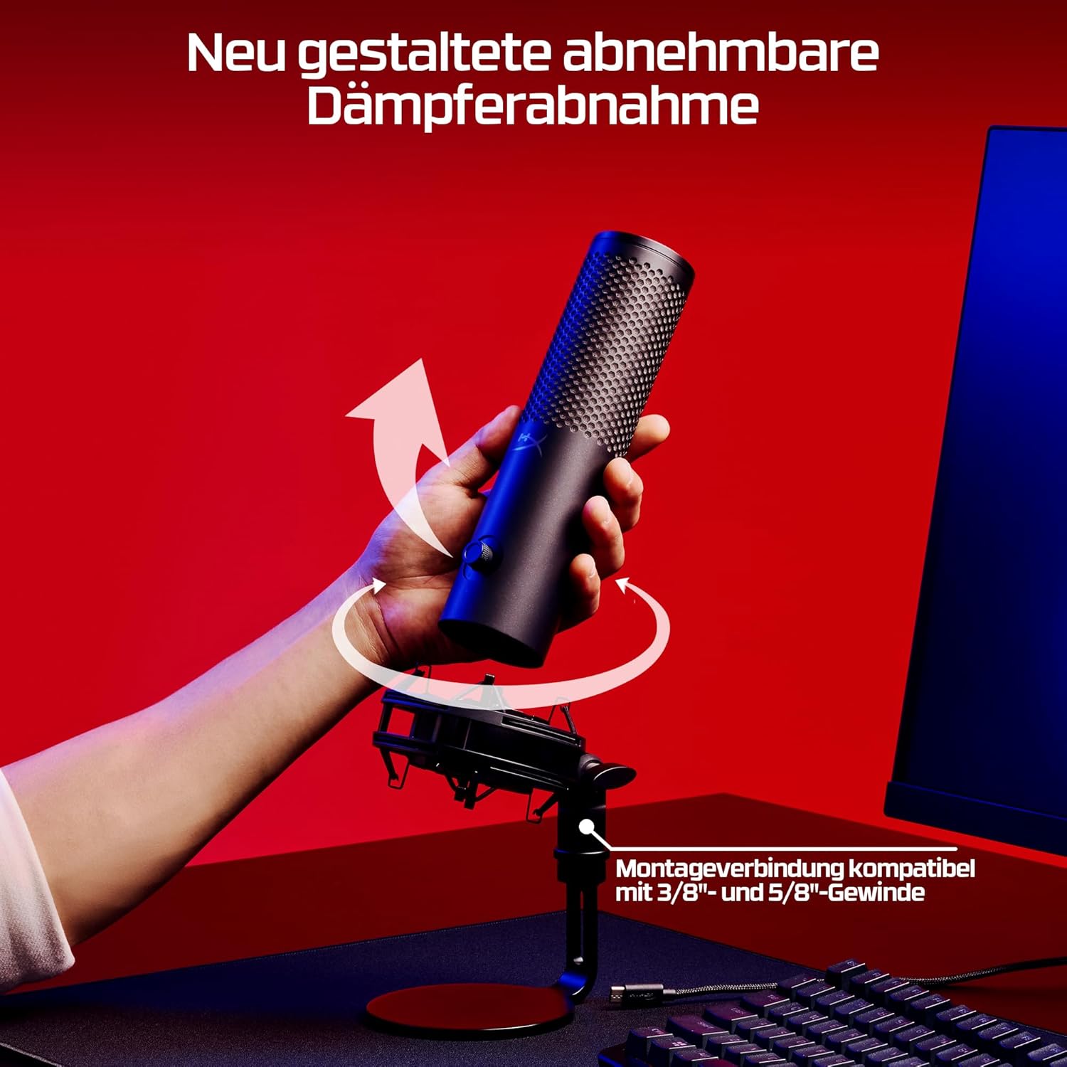 Thumbnail 5 de HyperX QuadCast 2 S USB-Mikrofon mit RGB, Tap-to-Mute und 4 Richtcharakteristiken