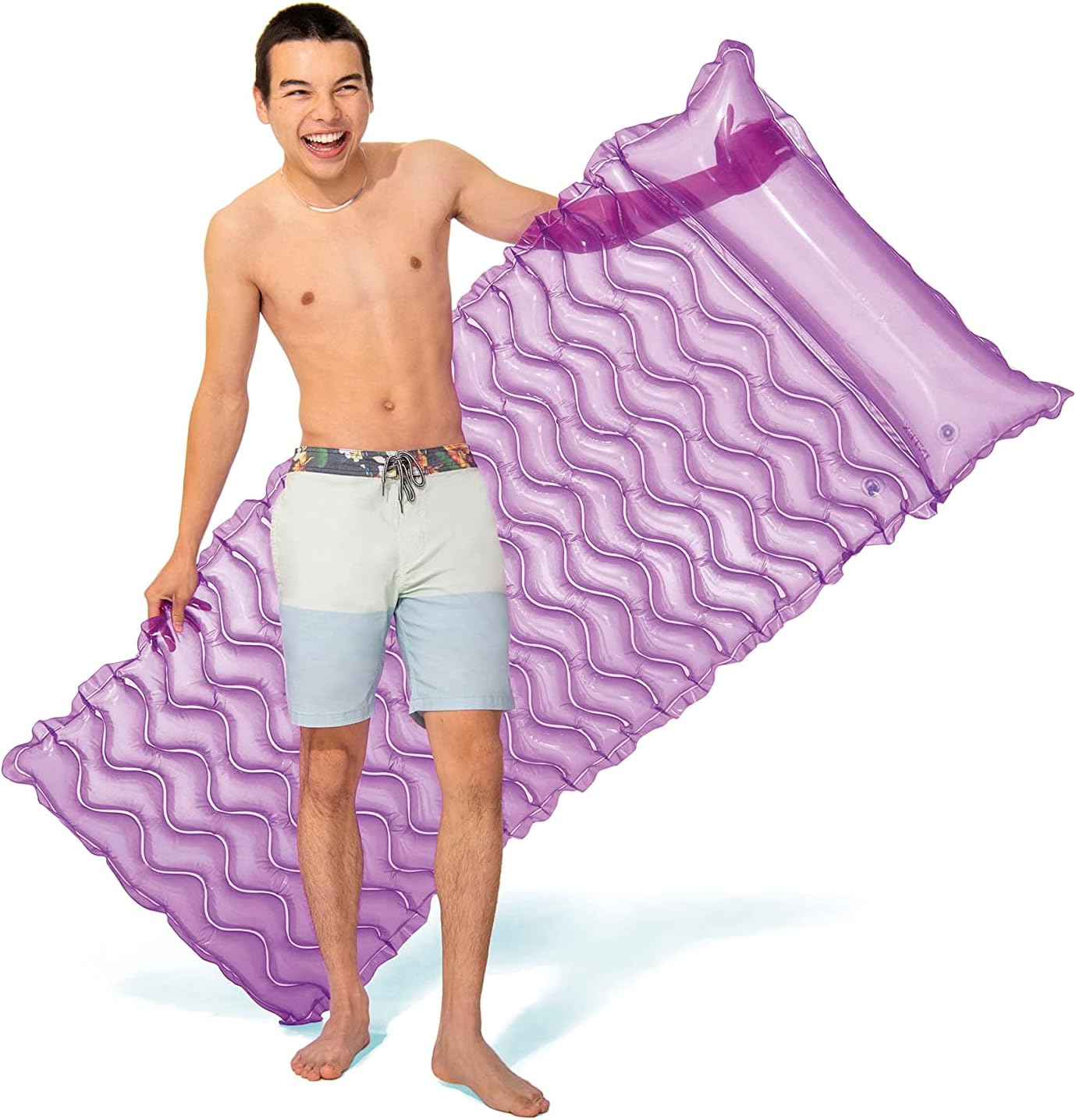 Detalle de Intex Tote-n-Float Wave Mats – Luftmatratze 229 x 86 cm, Farblich sortiert (58807EU)