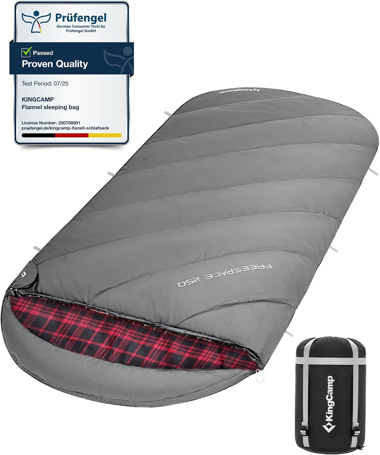 Detalle de KingCamp XXL Sleeping Bag for Adults 3-4 Season