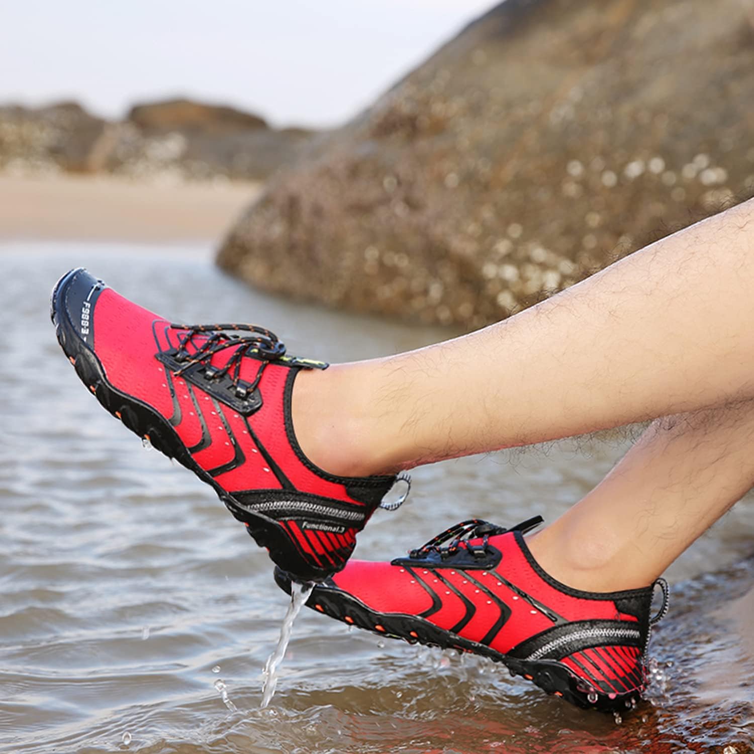 Detalle de SAGUARO Badeschuhe Damen Herren – Aquaschuhe Schnelltrocknend, rutschfest & bequem