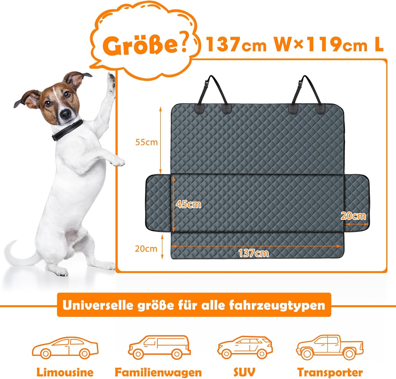 Thumbnail 3 de JOEJOY Hundedecke Auto Rückbank 137x120 cm
