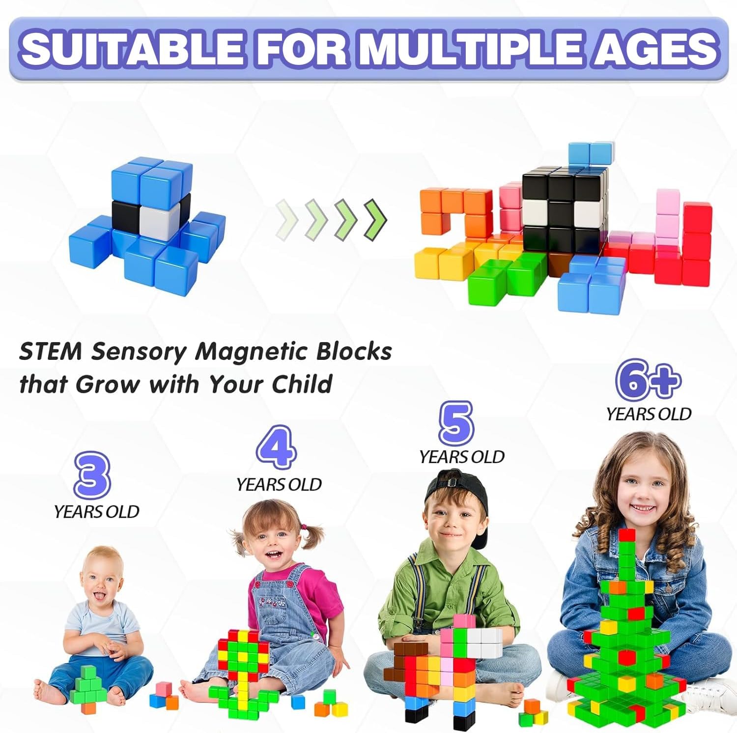 Detalle 2 de Apluses Magnetic Blocks magnetic building set for ages 3+