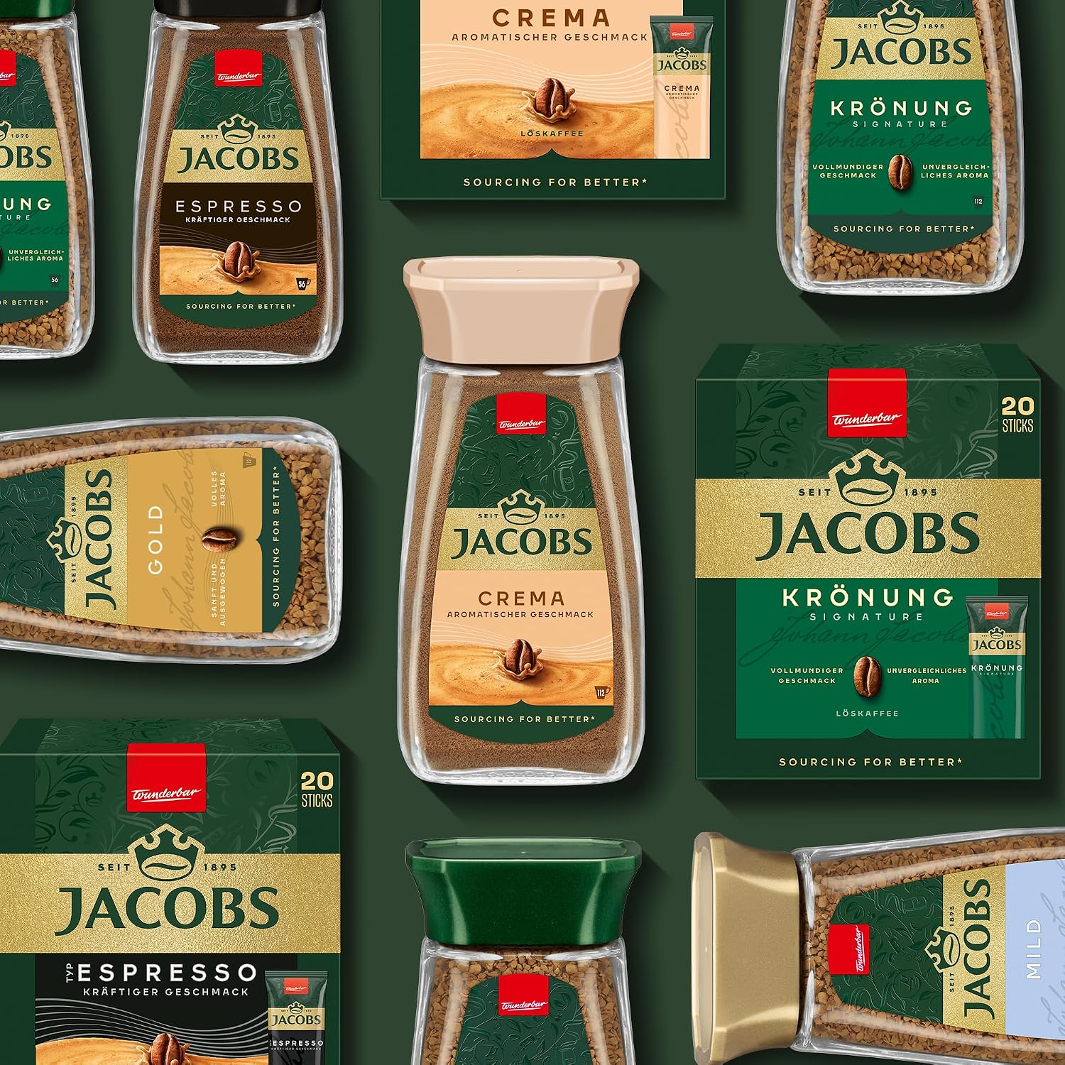Detalle de Jacobs Crema löslicher Kaffeegenuss im Glas – 200 g (112 Tassen)