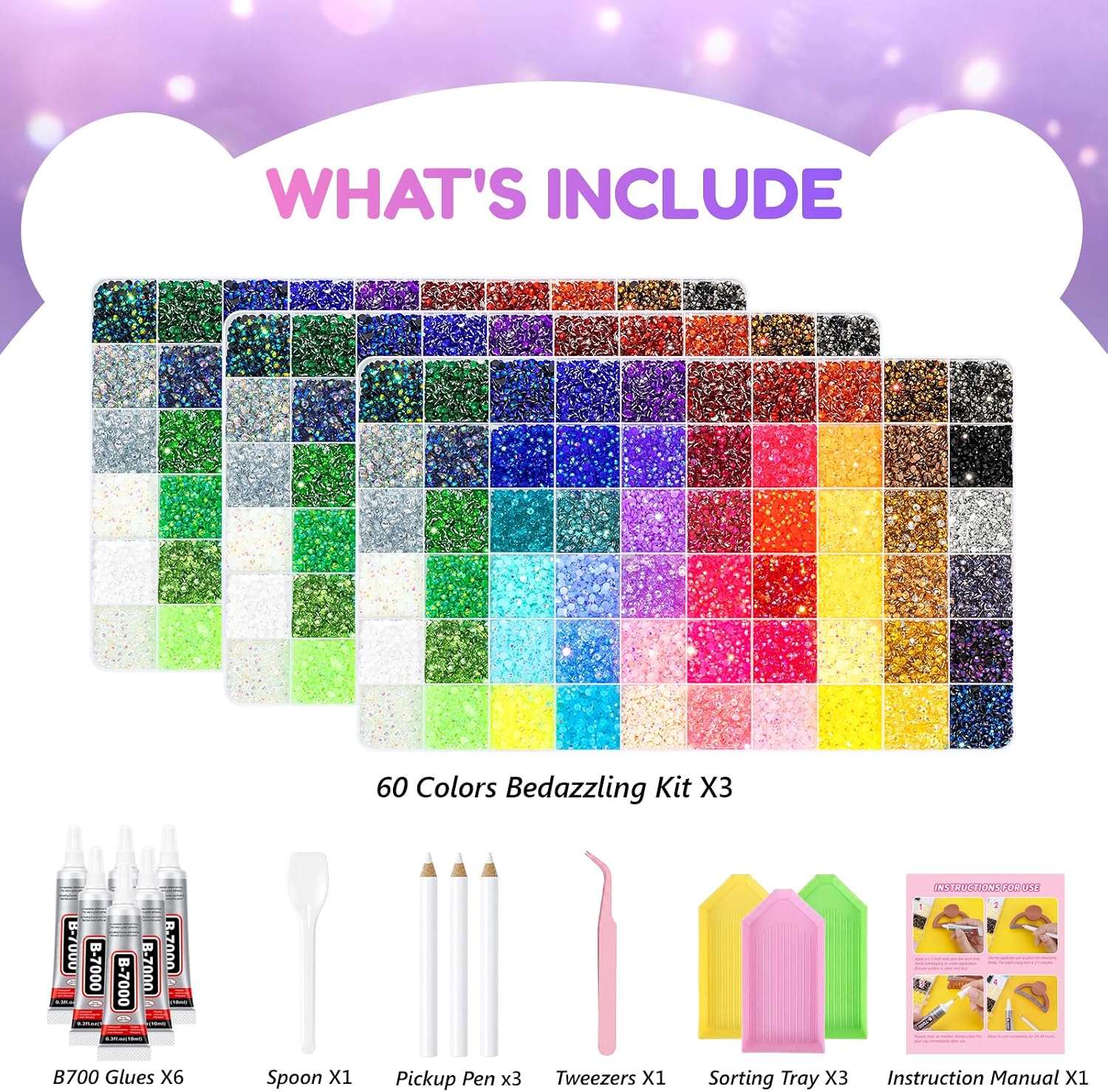 Detalle de Bedazzling Kit with 3mm Resin Rhinestones